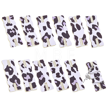 12Pcs Leopard Print Polyester Necklace Anti-Winding Display Cards CDIS-OC0001-14E-1