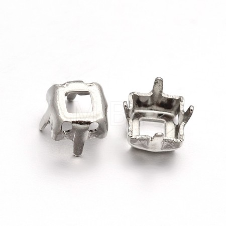 Square Brass Sew on Prong Settings X-KK-N0084-A07-6x6-1