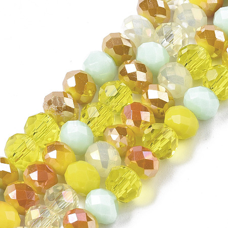 Electroplate Glass Beads Strands X-EGLA-N002-12H-1