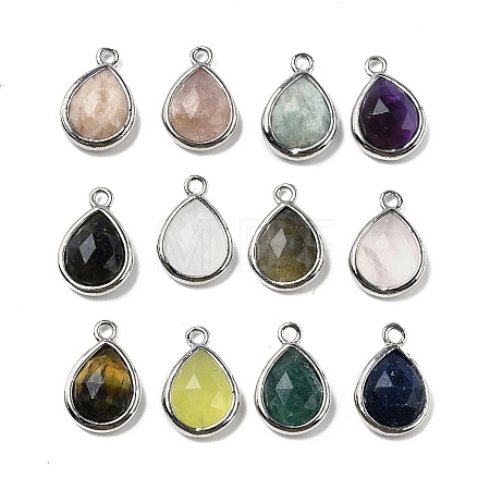Natural Gemstone Faceted Pendants G-U019-05P-1