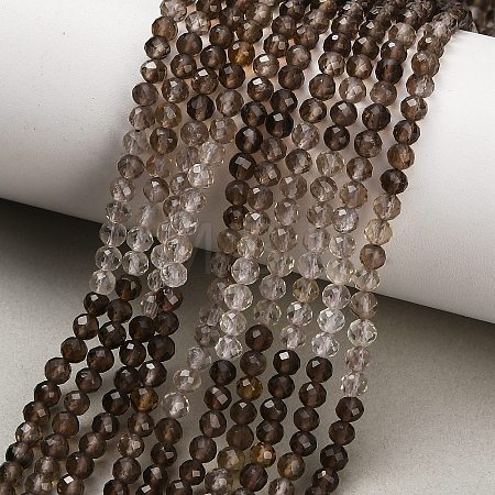 Gradient Color Natural Smoky Quartz Beads Strands G-Z106-A05-4mm-01-1