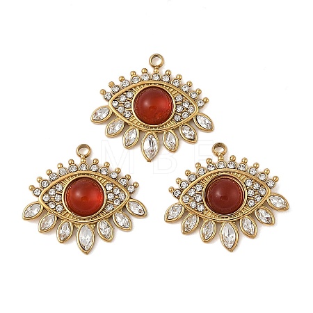 Natural Carnelian(Dyed & Heated) Eye Pendants STAS-P380-24G-03-1