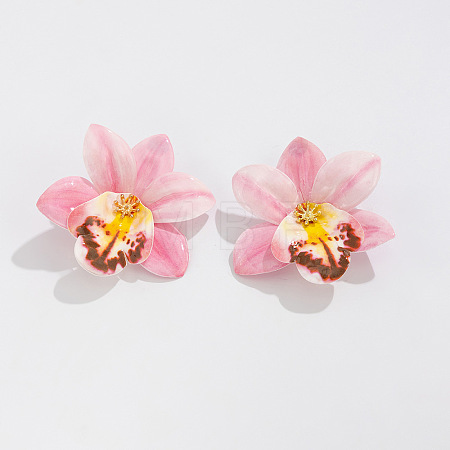 Cloth Flower Stud Earrings FS-WG643B1-08-1