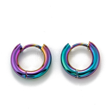 304 Stainless Steel Huggie Hoop Earrings EJEW-O087-09A-M-1