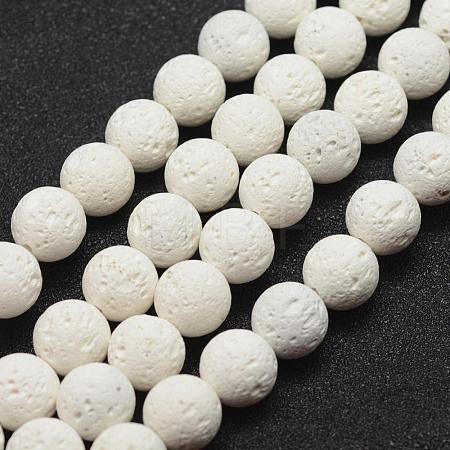 Unwaxed Natural Lava Rock Beads Strands G-J367-01-6mm-1