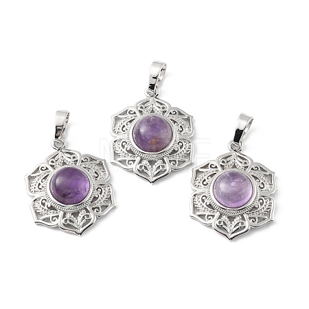 Natural Amethyst Pendants X-G-P498-02P-04-1
