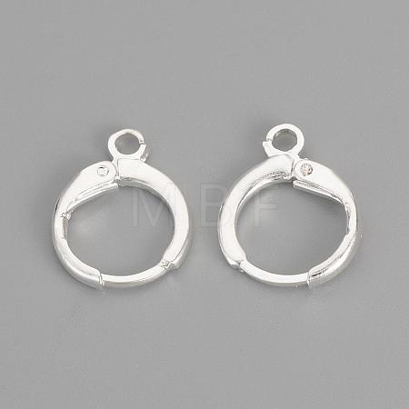 Brass Huggie Hoop Earring Findings KK-R071-08S-1