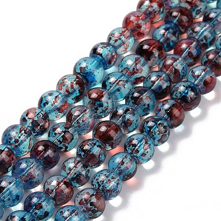 Baking Paint Glass Beads Strands DGLA-Q023-6mm-DB69-1
