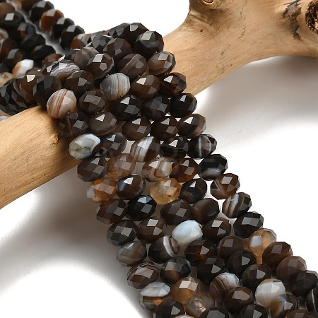 Natural Banded Agate Beads Strands G-Z111-A01-03-1