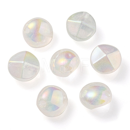 UV Plating Luminous Transparent Acrylic Beads OACR-P010-05E-1