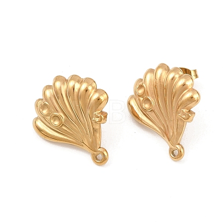 Ion Plating(IP) 304 Stainless Steel Stud Earring Findings LS-STAS-Z175-02G-01-1