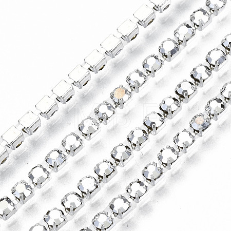 Electroplate Brass Rhinestone Strass Chains CHC-T006-SS6.5-01S-1