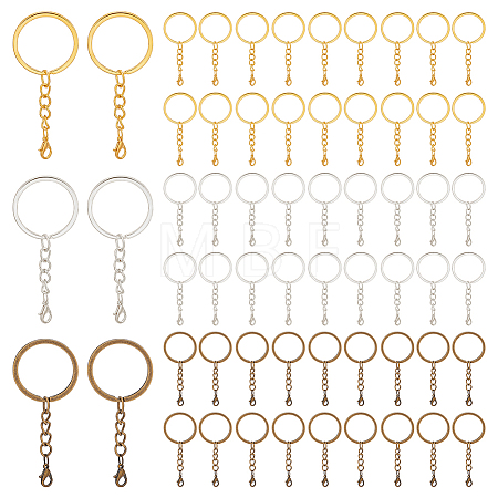 15Pcs 3 Colors Iron Split Key Rings KEYC-PH01509-1