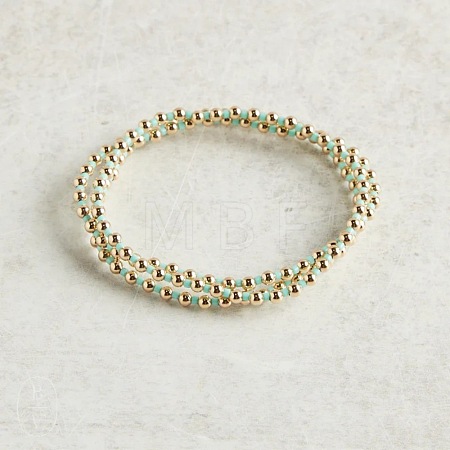 3Pcs CCB & Glass Seed Beads Stretch Bracelets Set for Women RR1664-4-1