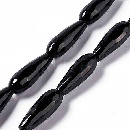 Natural Black Stone Beads Strands G-I328-04-1