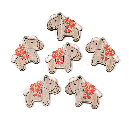 Printed Wooden Pendants WOOD-T033-01C-1
