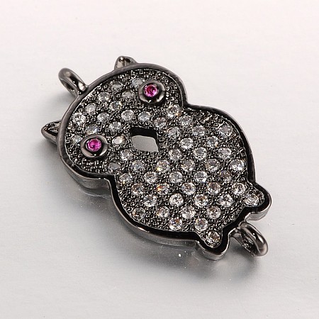 Brass Micro Pave Cubic Zirconia Bird Links ZIRC-J005-07B-1