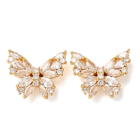 Brass Micro Pave Cubic Zirconia Beads KK-K422-12G-03-1