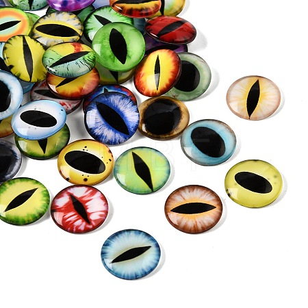 Printed Transparent Glass Cabochons GL-CBAA22A-06-1