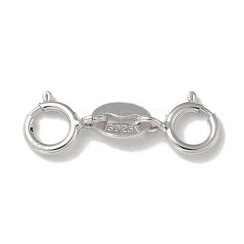 S925 Sterling Silver Double Spring Ring Clasps STER-R003-08P-1