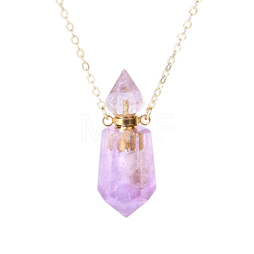 Natural Amethyst Perfume Bottle Pendant Necklace PW-WG2A891-37-1