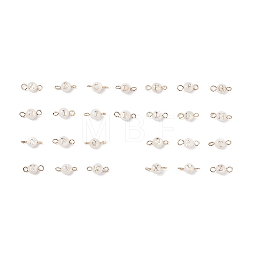 26Pcs 26 Styles Natural Freshwater Shell Beads Connector Charms PALLOY-JF01550-1