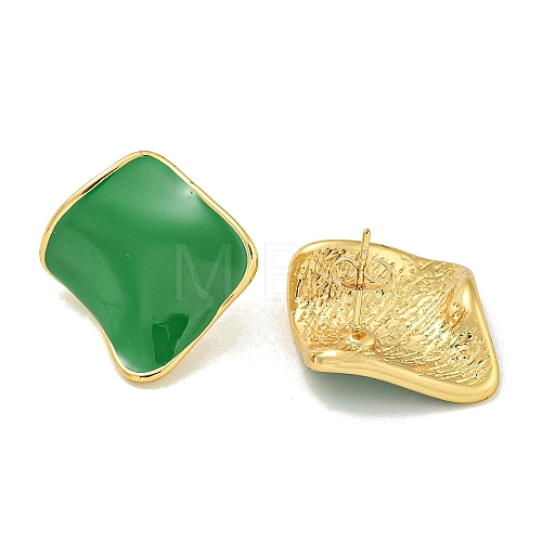 PVD Vacuum Plating 304 Stainless Steel & Enamel Stud Earrings for Women EJEW-G401-02G-04-1