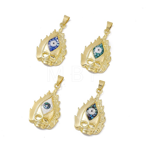 Halloween Natural Shell Pendants KK-M234-08G-1