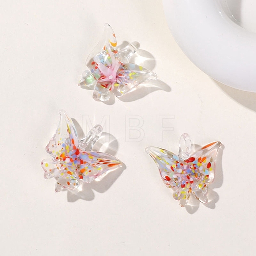 Transparent Lampwork Pendants PW-WG2CF77-05-1