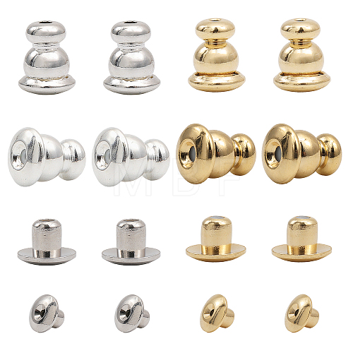 40Pcs 4 Style Brass Bullet Ear Nuts KK-CA0002-21-1