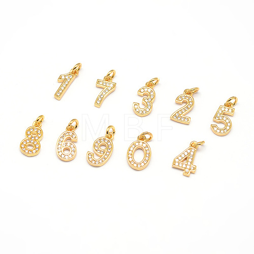 Real 18K Gold Plated Brass Micro Pave Cubic Zirconia Charms ZIRC-E012-M-1