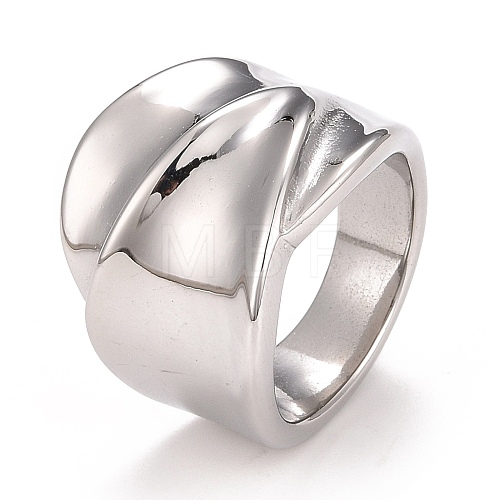 Non-Tarnish 304 Stainless Steel Textured Chunky Ring for Men Women RJEW-B040-22P-1