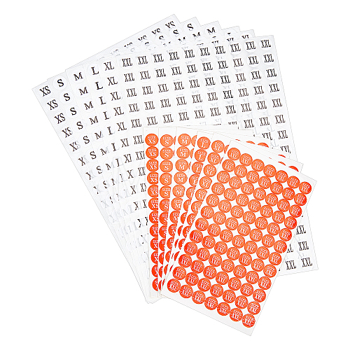 CHGCRAFT 60 Sheets 12 Styles Clothing Size Round Sticker Labels DIY-CA0001-84-1