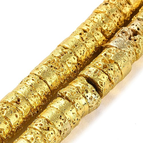 Electroplated Natural Lava Rock Beads Strands G-I360-A01-01-1