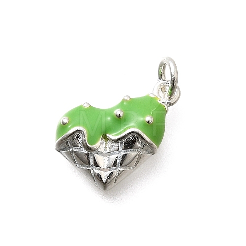 925 Sterling Silver Enamel Heart Ice Cream Charms STER-H116-03S-03-1