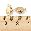 Rack Plating Brass Micro Pave Clear Cubic Zirconia Connector Charms KK-F864-04G1-3