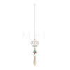 Iron Crown Hanging Crystal Chandelier Pendant HJEW-M002-09P-1
