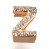 Golden Plated Brass Micro Pave Cubic Zirconia Slide Charms ZIRC-L075-61Z-G-1
