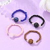 Natural & Synthetic Mixed Stone Stretch Rings RJEW-JR00255-1