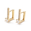 Cubic Zirconia Rectangle Hoop Earrings EJEW-B014-14G-1