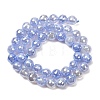 Electroplated Natural Agate Beads Strands G-B191-A07-8mm-16-4