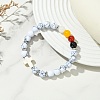 Synthetic  & Natural Carnelian & Obsidian & Dyed Malaysia Jade Beaded Stretch Bracelets for Women BJEW-JB14051-03-1