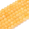 Natural Yellow Jade Bead Strands G-K121-02-6mm-5