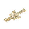 Religion Brass Micro Pave Clear Cubic Zirconia Pendants KK-B177-03G-02-2