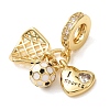 Sports Brass Micro Pave Clear Cubic Zirconia & Enamel Dangle Charms CU-CBA0A9C-02B-G-2