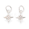 925 Sterling Silver Pave Clear Cubic Zirconia Star Charms STER-T009-15S-3