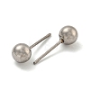304 Stainless Steel with 201 Stainless Steel Smooth Round Ball Stud Earring Findings STAS-O004-08D-P-2
