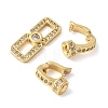 Brass Pave Clear Cubic Zirconia Fold Over Clasps KK-M320-25G-2