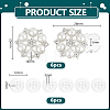 12Pcs 2 Styles Flower Brass Rhinestone Cufflinks FIND-HY0005-32-2
