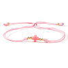 Adjustable Brass & Acrylic Beads Slider Bracelets NV0249-3-1